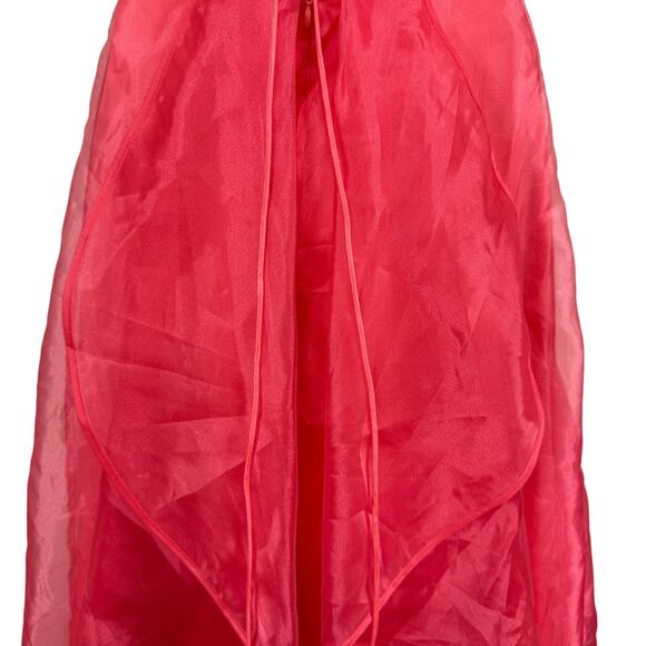 Blondie Nites 90s Y2K Organza Halter V-Neck Formal Prom Corset Back Dress 3 XS S - Picture 12 of 15